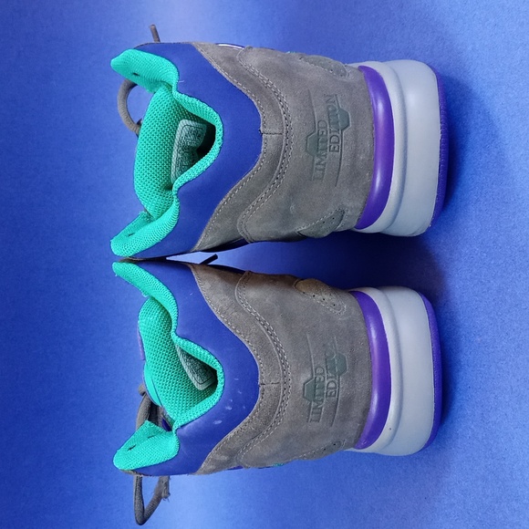RARE REEBOK Omni Pump Gray Purple Teal Suede Japan Limited Edition - Picture 8 of 11